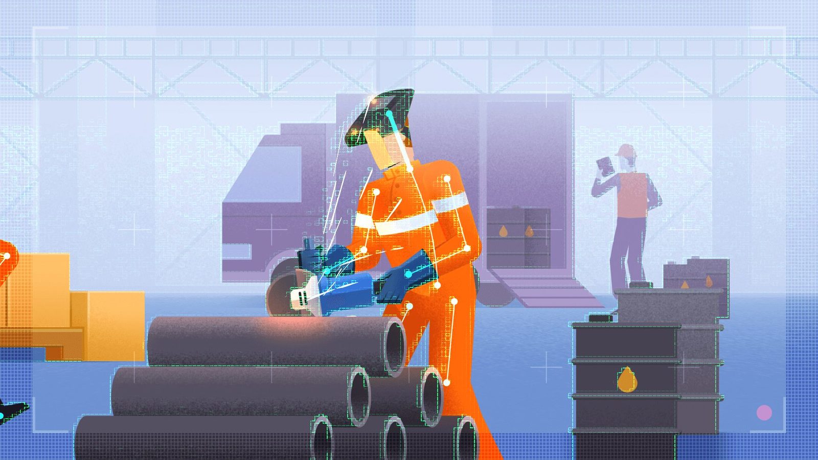 Welder at work — Tauronix explainer frame